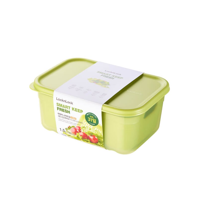 Hộp Bảo Quản Thực Phẩm Smart Keep Fresh LocknLock 1.5L Kèm Khay - Màu Vàng Xanh Lá - HLE5400NT, , large image number null